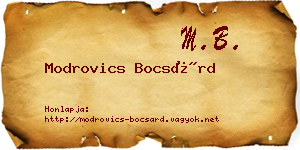 Modrovics Bocsárd névjegykártya